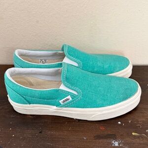 Vans Slip-On Sneakers - Teal- size 6.5
